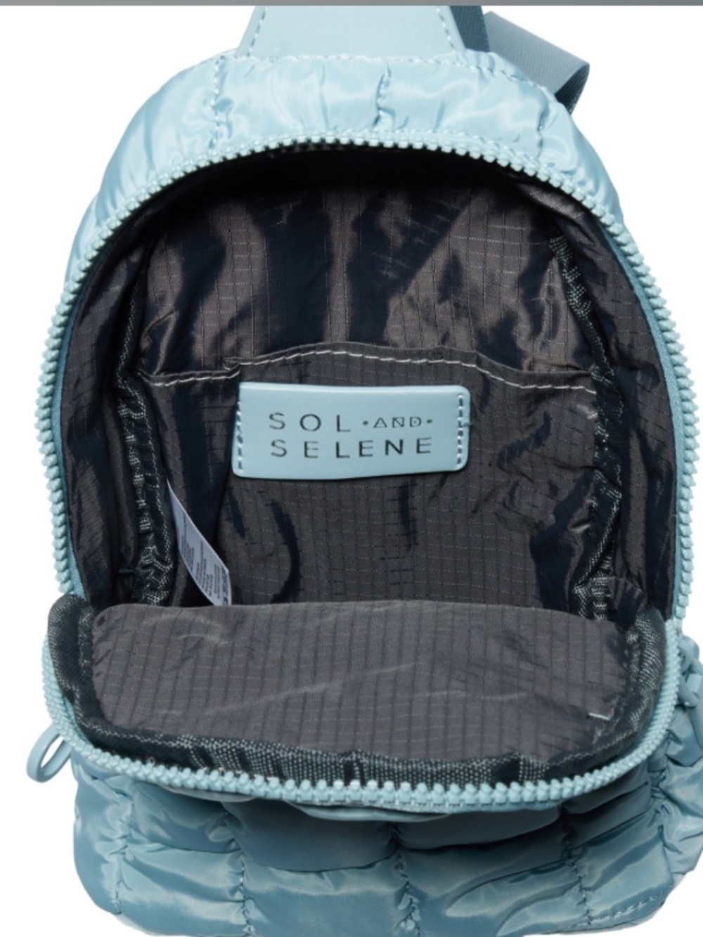 Light Blue Quilted Sling Bag for Men - Picture 2 of 4